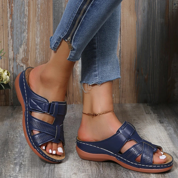 Orthopedic Leather Open-Toe Sandals for Women